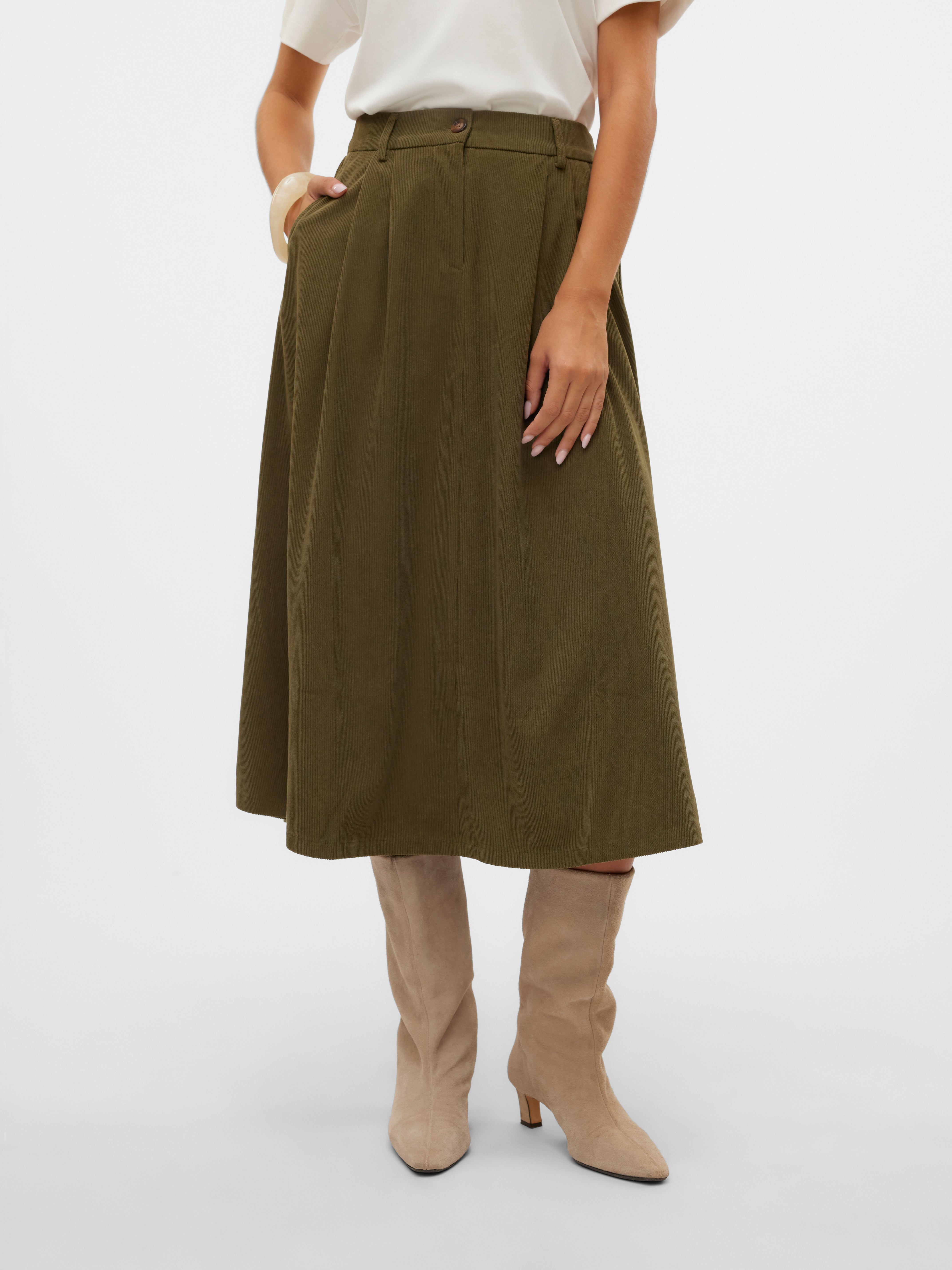 VERO MODA® VMVIENNA High waist Corduroy Midi skirt