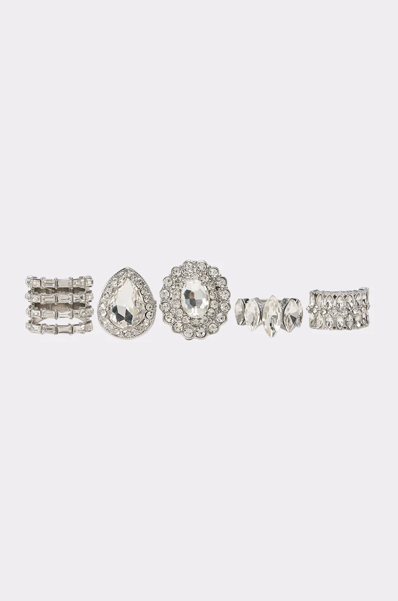 ICED OUT MOMENT RING SET - Akira Store