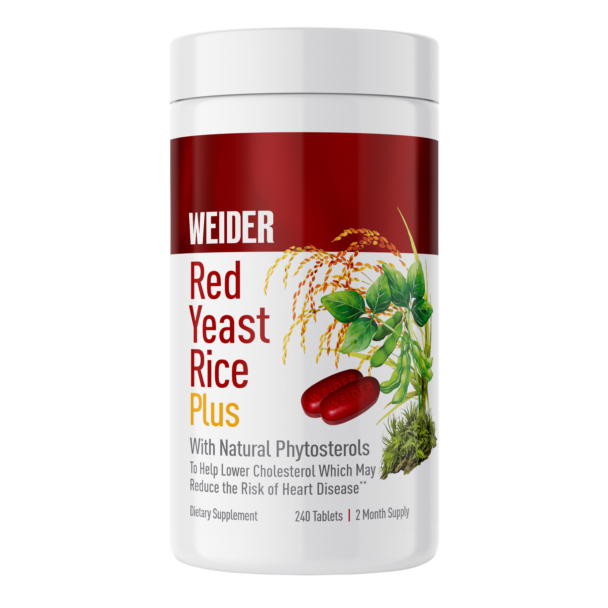 Weider Red Yeast Rice Plus 1200 Mg, 240 Tablets