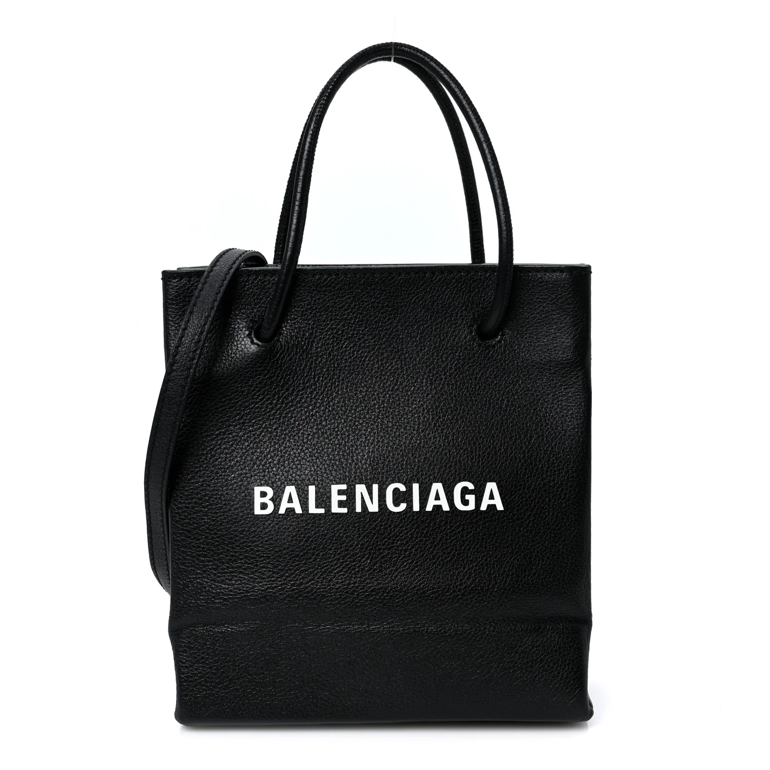 Calfskin Logo XXS Shopping Tote Black