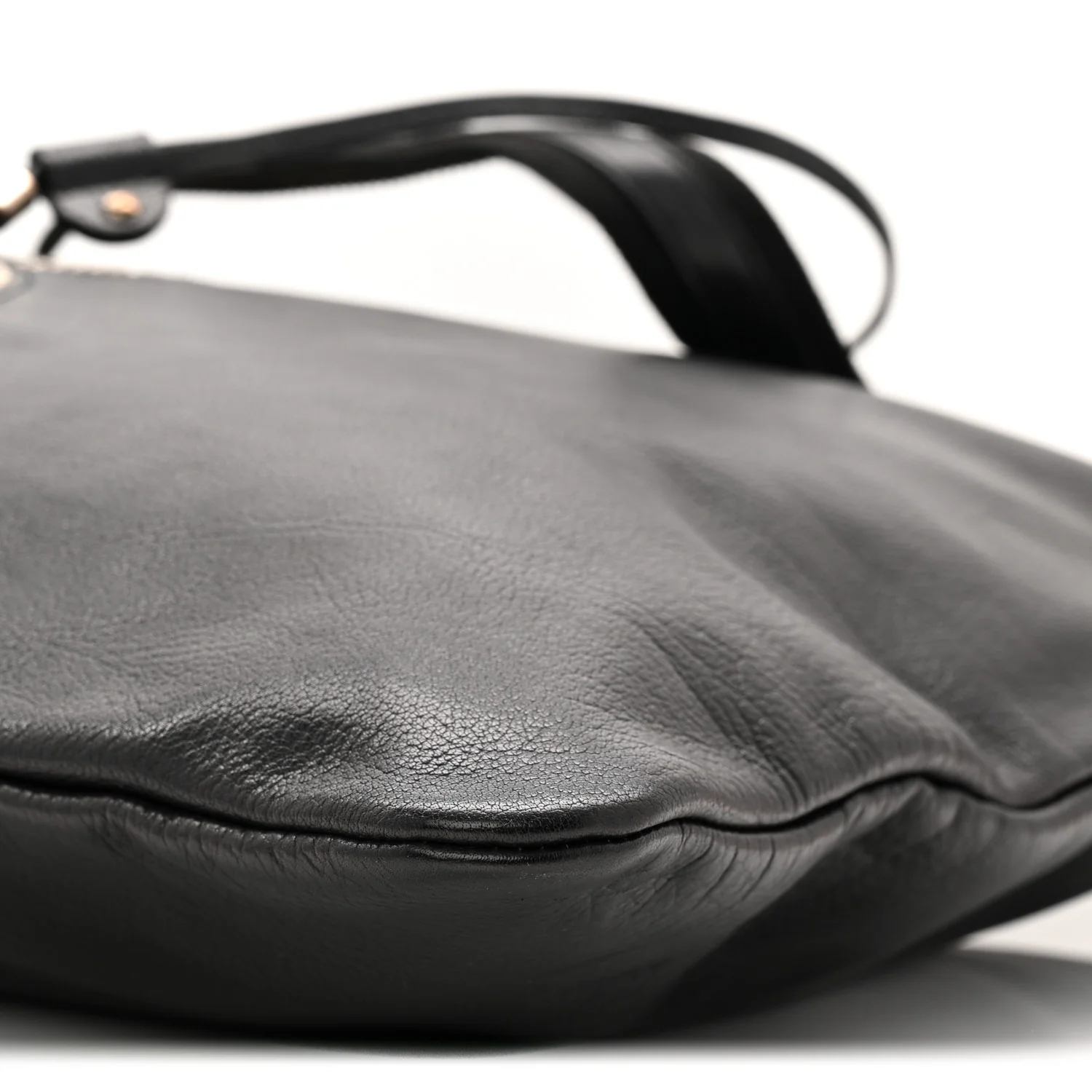 Calfskin Studded Drawstring Tote Black