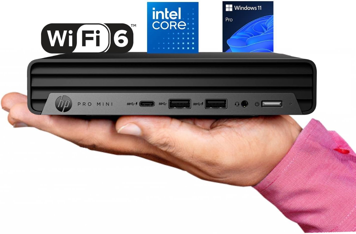 HP Pro 400 G9 Mini PC Desktop Computer  Intel CPU  16GB DDR5 RAM  256GB PCIe SSD  Triple 4K Display Support  USB-C  Ultra-Quiet Design  Bluetooth 5.2  WiFi 6  Keyboard and Mouse  Windows 11 Pro