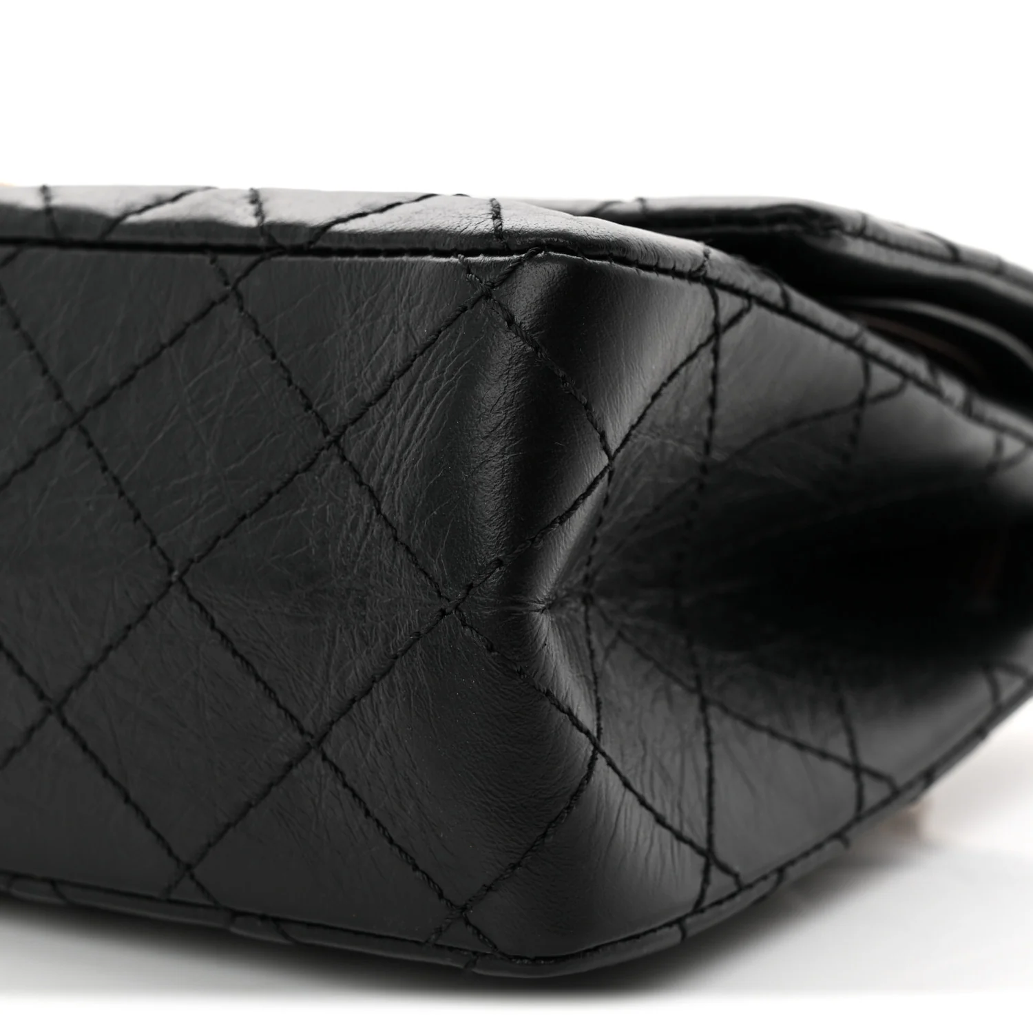 Aged Calfskin Quilted 2.55 Reissue 225 Flap Black