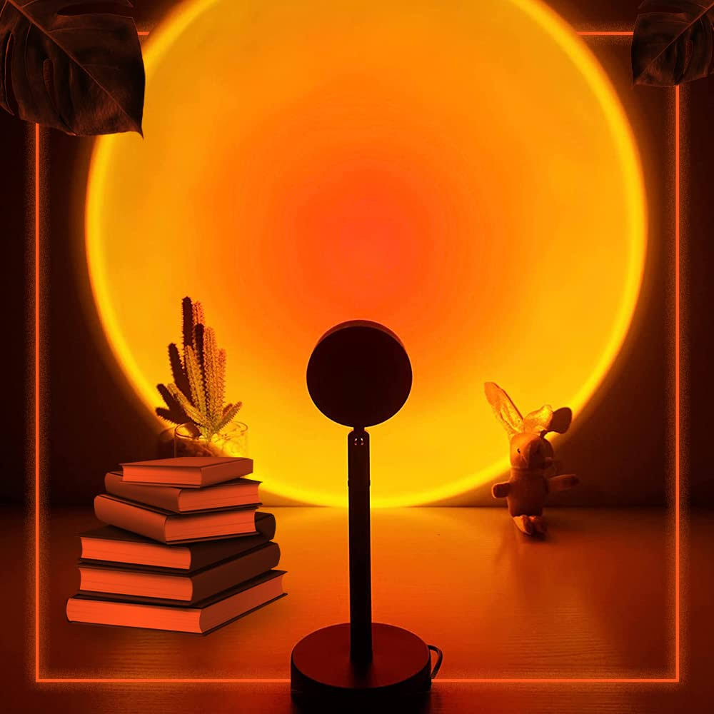 ABSIYA Sunset Lamp - 10 Colors Changing Projector LED Lights Projection 360 Degree Rotation for Christmas Decorations Photography/Party/Bedroom/Home