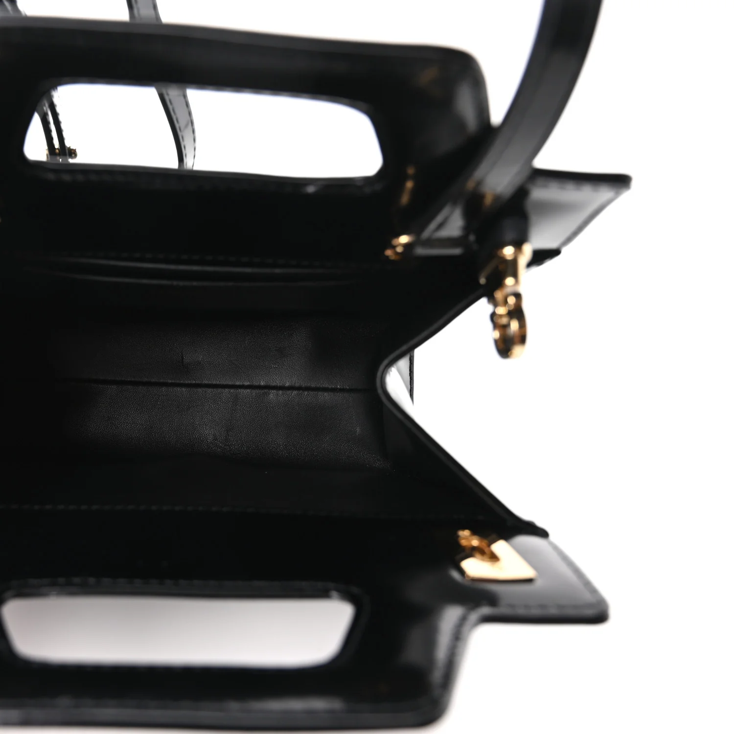 Brushed Calfskin Mini Wanda Top Handle Bag Black
