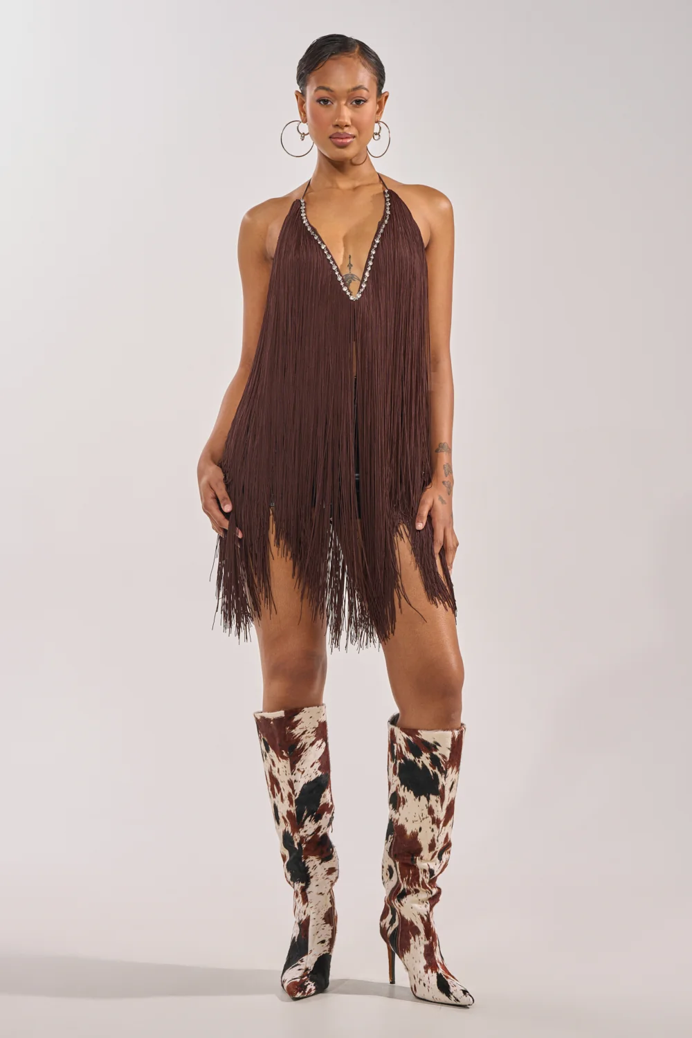 SWEPT AWAY FRINGE TOP - Akira Store