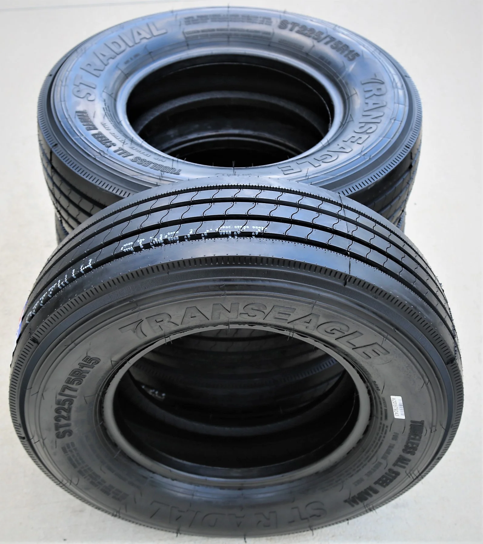 Set of 4 Transeagle ST Radial All Steel ST225/75R15 225/75R15 121/117M F 12 Ply Trailer Tires