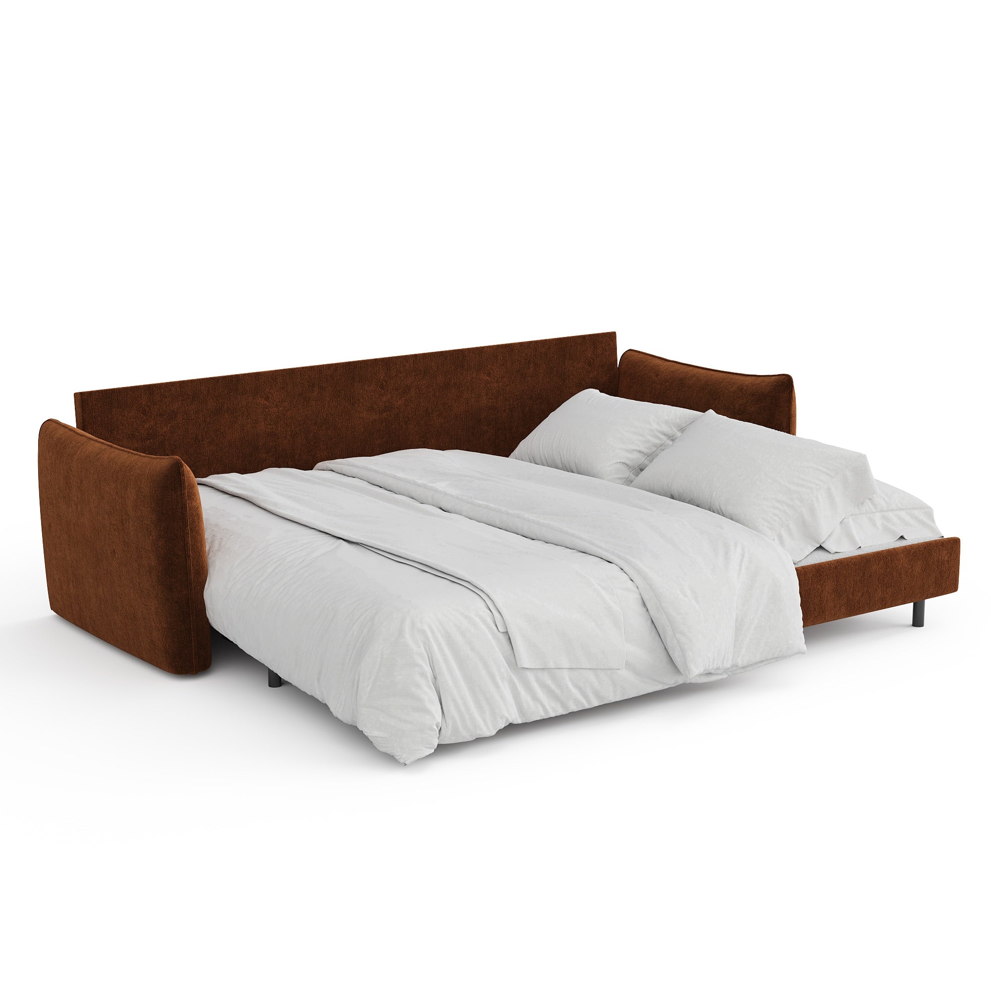 Rechte bank PLUME 3 personen Fluweel met structuur Terracotta