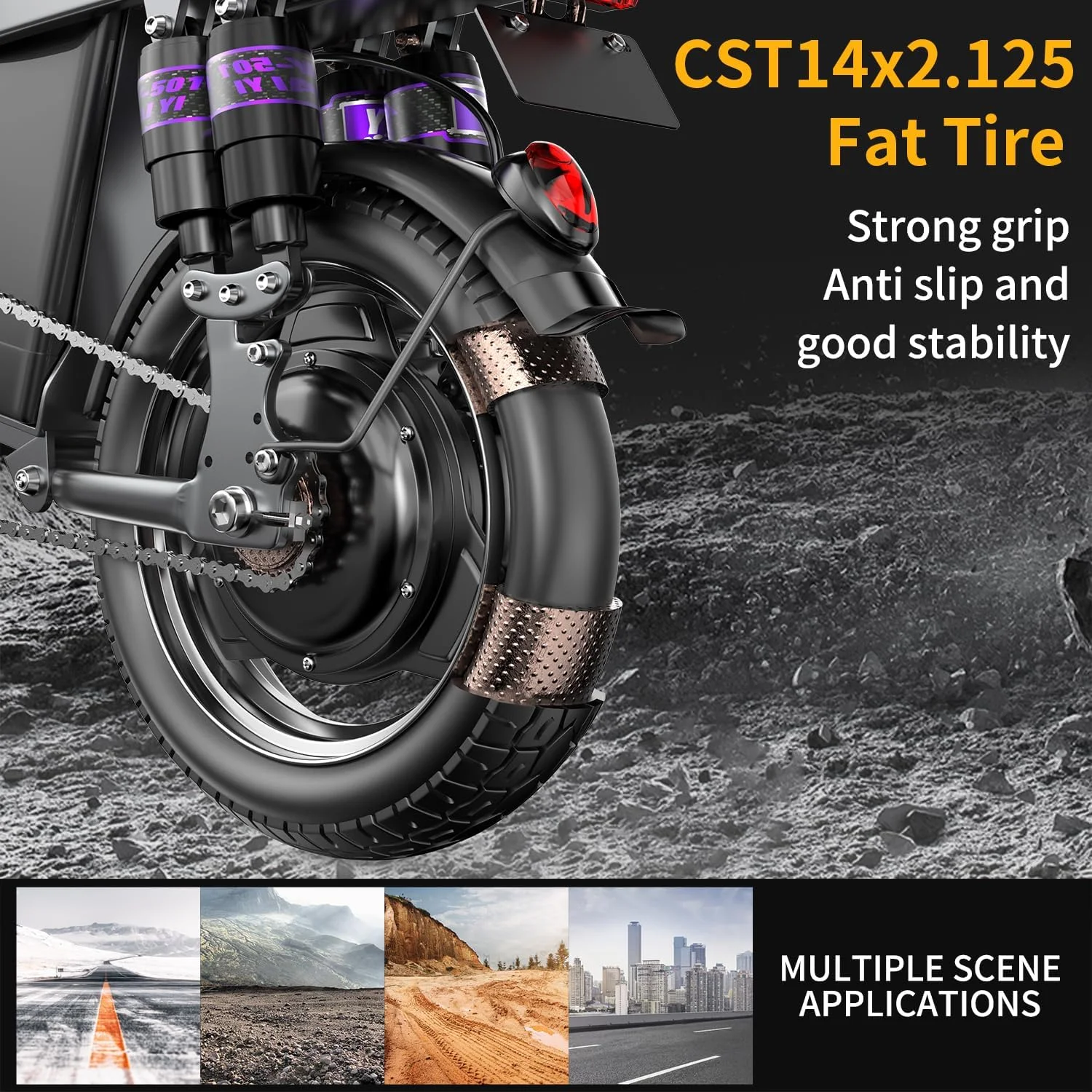 14" Folding Electric Bike For Adults Teens, Peak 700W 48V/13AH, Commuter City E Bike - Image 8