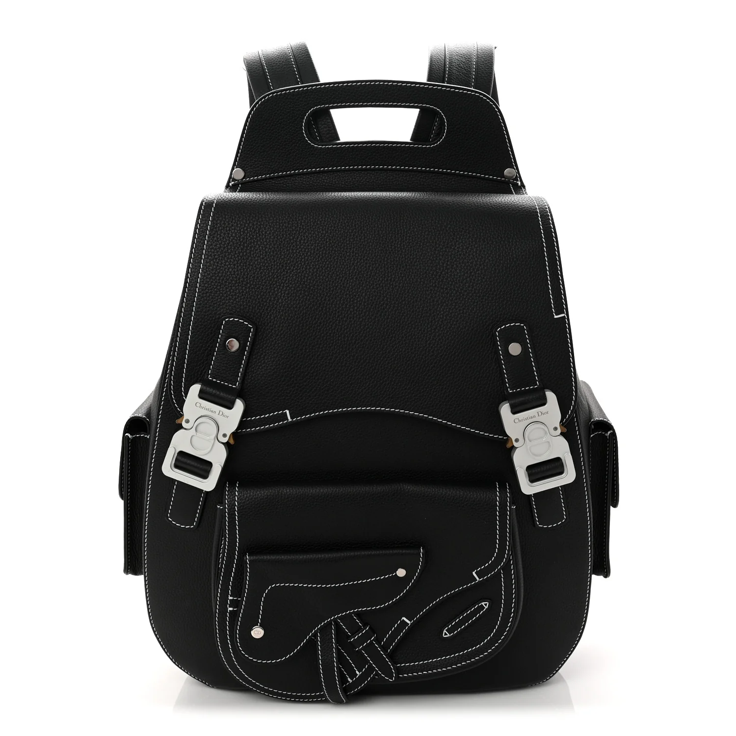 Grained Calfskin Maxi Gallop Backpack Black