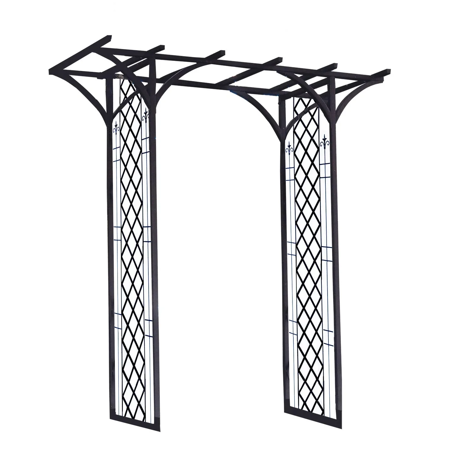 Panacea Black Lattice Arbor, 84 H - Garden Lattice Arbors, Lattice Panel for Arbor