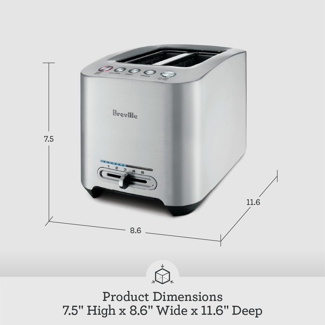 Grille-pain intelligent Breville en acier inoxydable brossé, 2 tranches