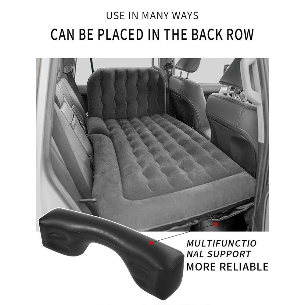 Auto Car Air Mattress Travel Bed PVC Flocking Inflatable Camping Bed with 2 Pillows
