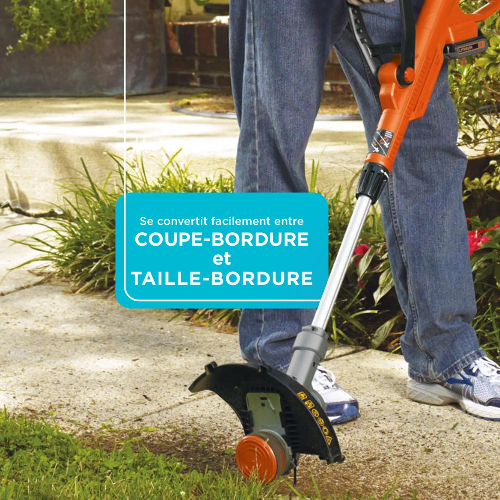 20V Cordless String Trimmer and Edger, 2Ah, Lithium Ion Battery Included - Image 2