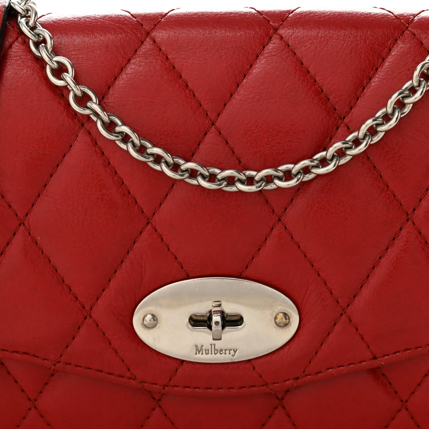 Shiny Buffalo Quilted Darley Shoulder Bag Red