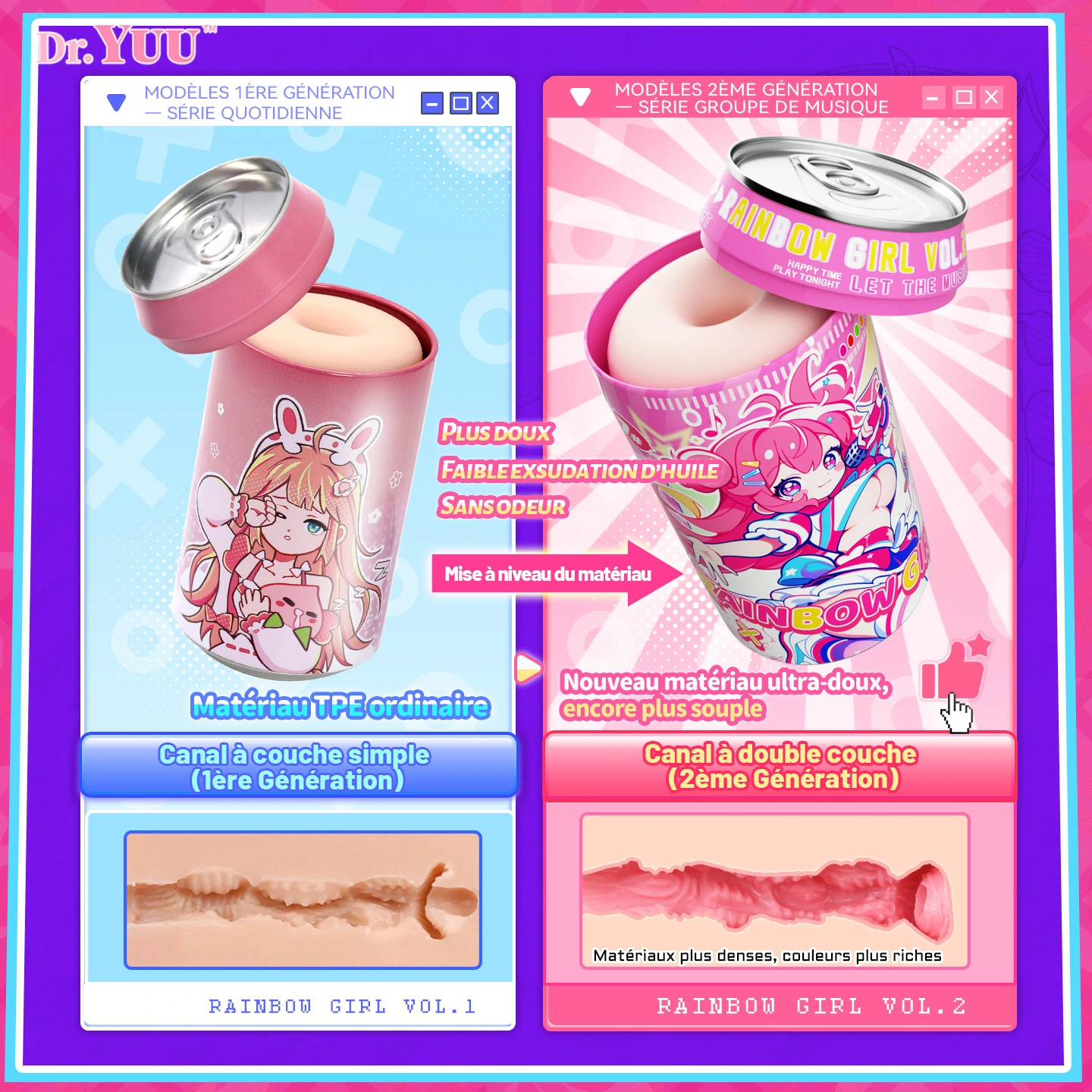 Nettoyage facile de votre chatte artificielle sous l eau tiède.