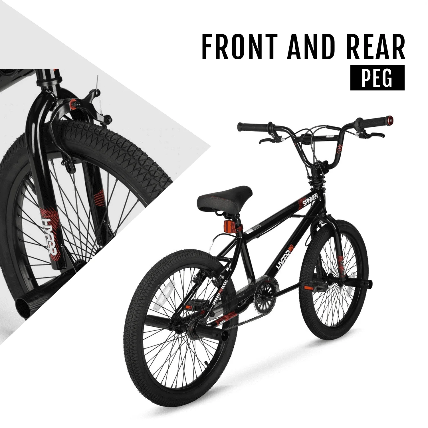 Bicycle 20 In Boys Spinner BMX Bike, Kids, Black Image 5