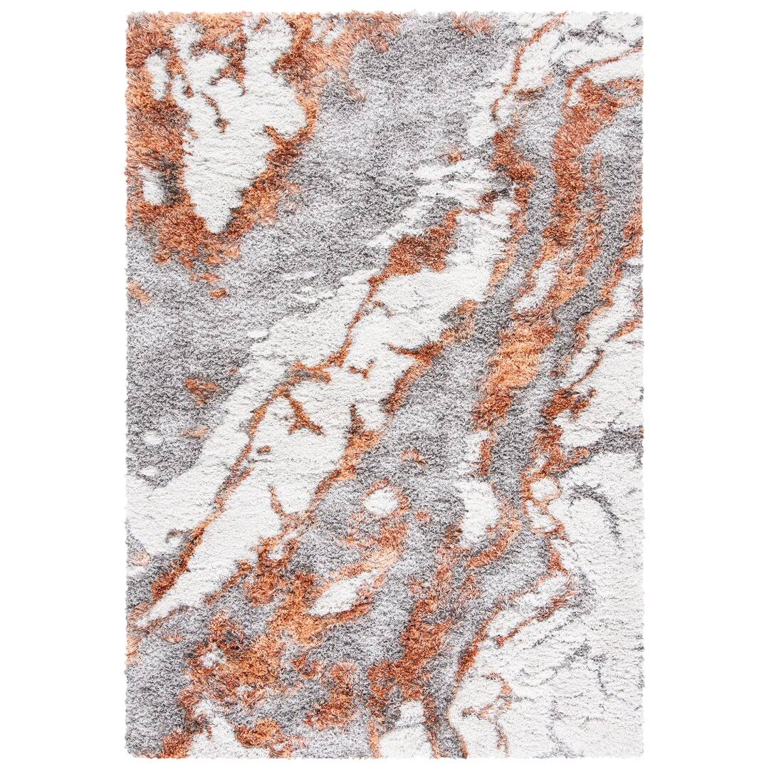 Wojtowicz Abstract Gray/Rust Area Rug Wade Logan Rug Size: Rectangle 6' x 9'