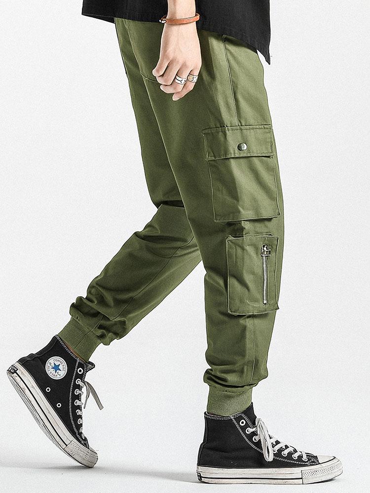 Pantalon de jogging cargo à taille élastique et cordon de serrage