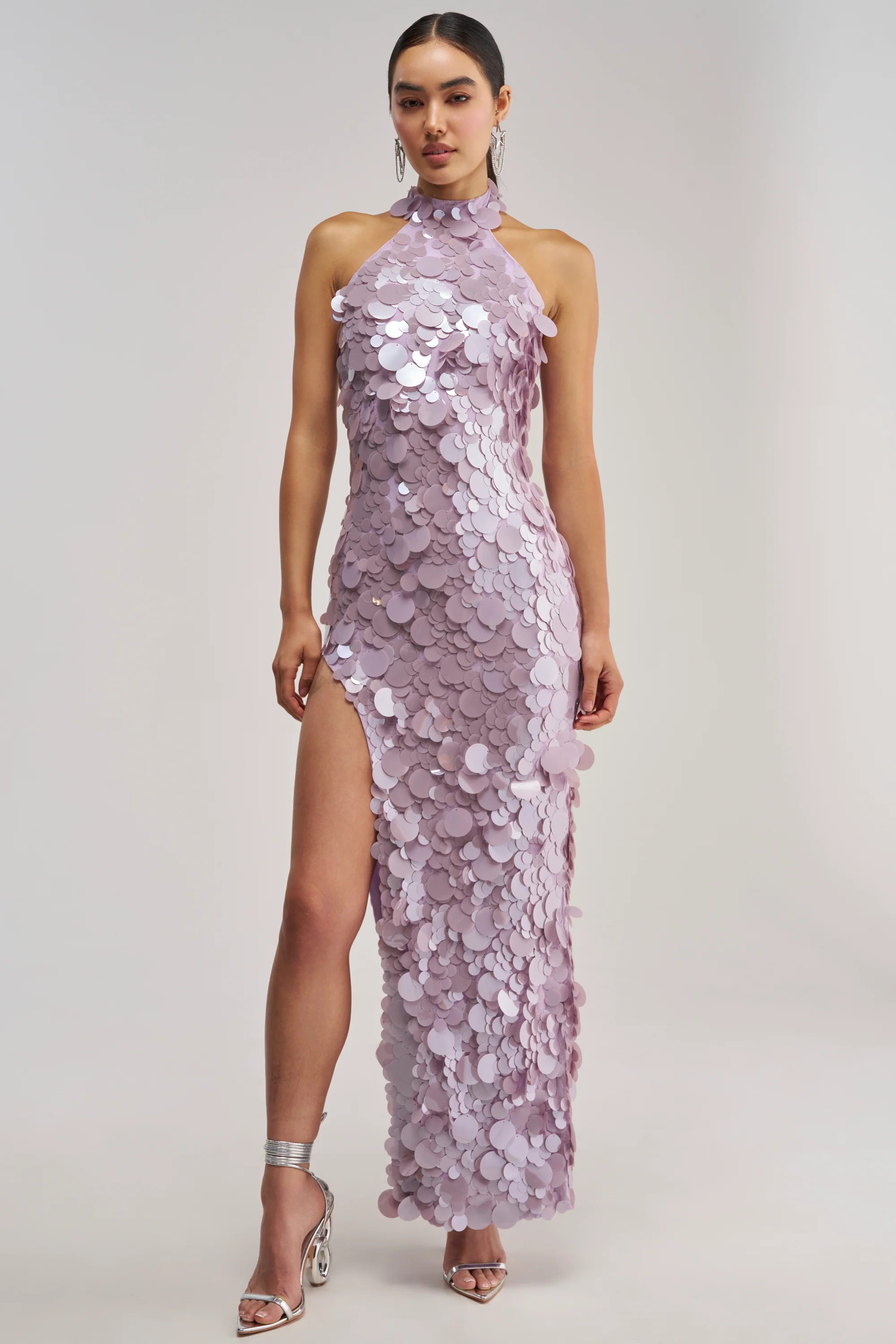 FALL FOR YOU SEQUIN MAXI DRESS IN LILAC - Akira Store