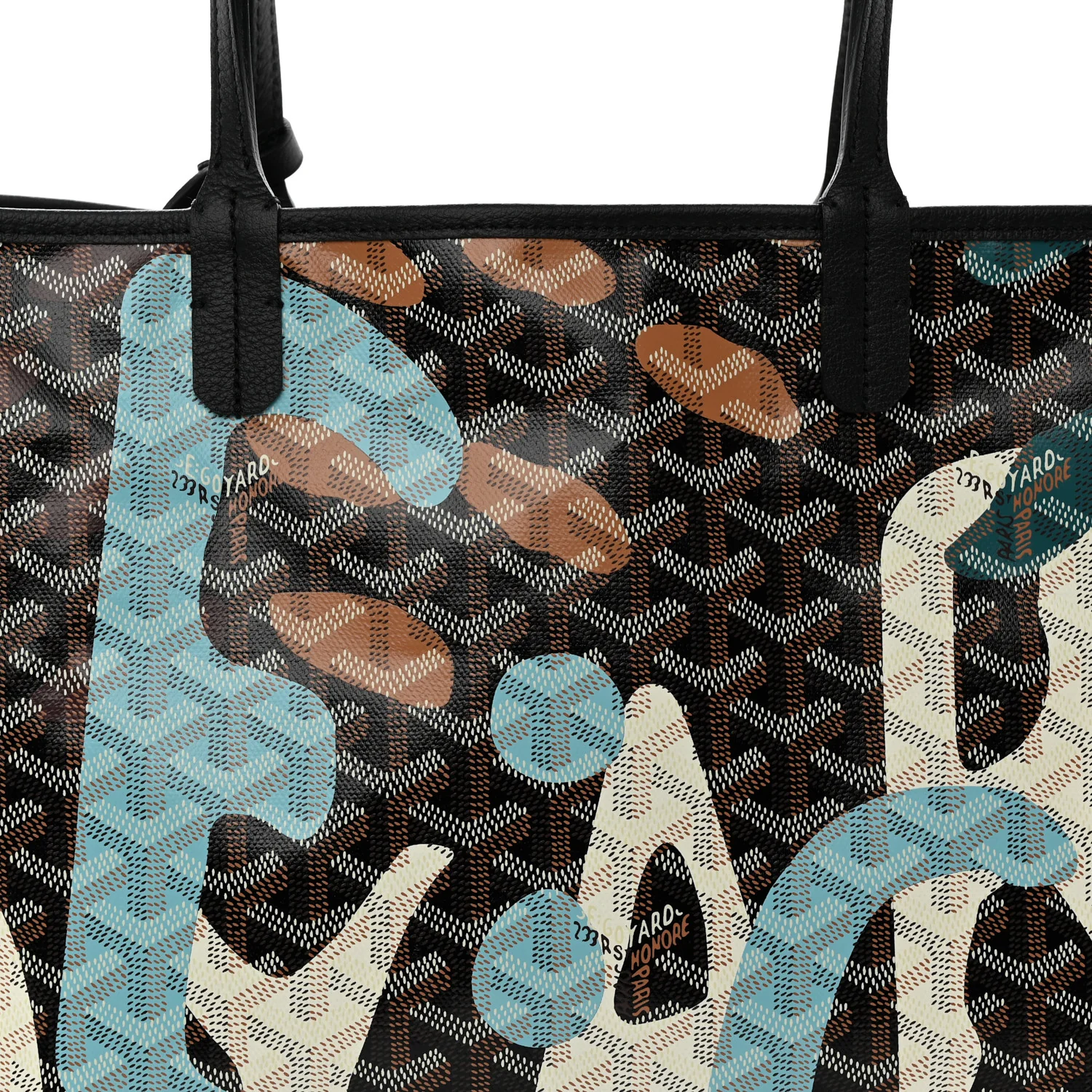Goyardine Saint Louis Lettres Camouflage PM Black Blue