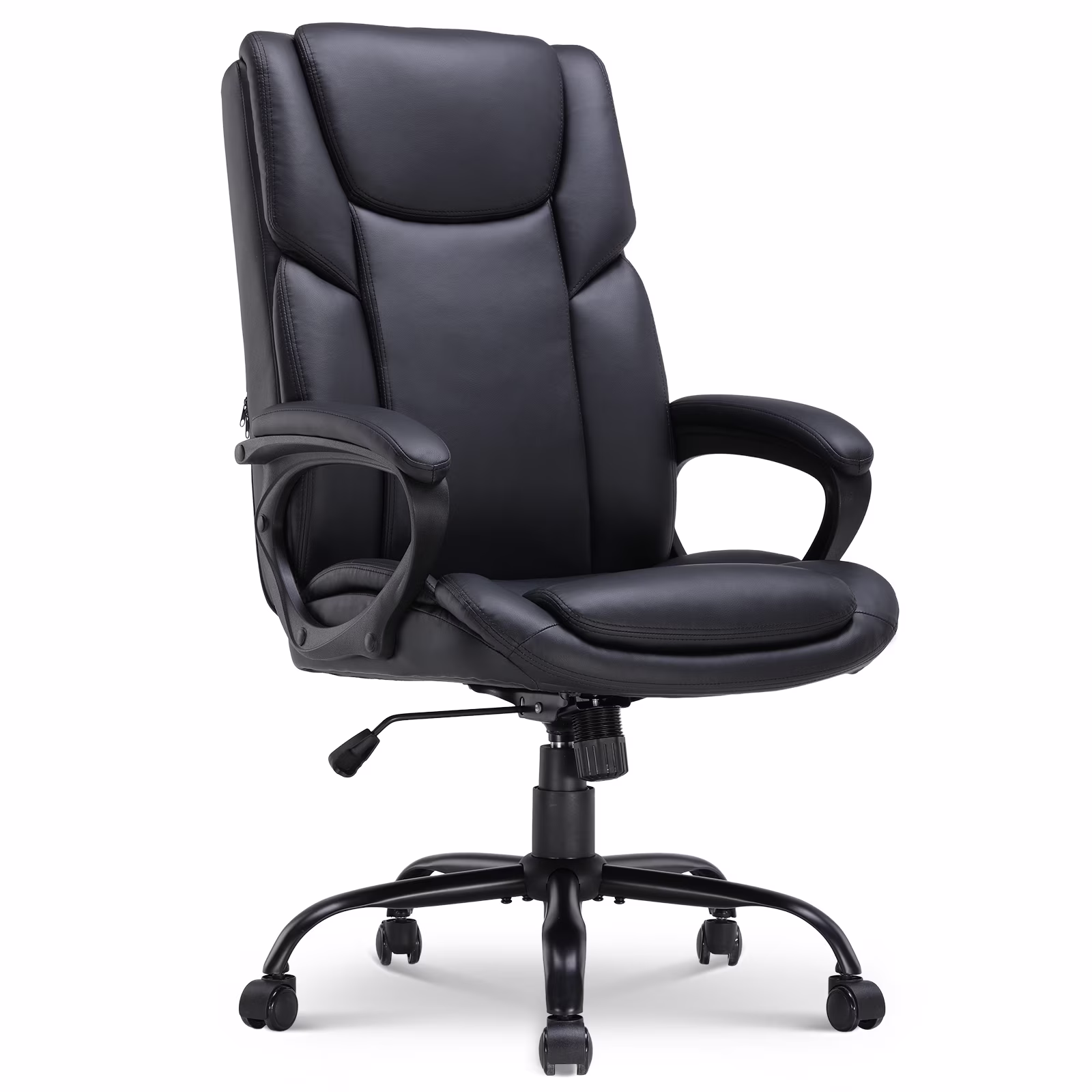 Executive Ergonomic High Back Leather Home Office Desk Chair, Black(Black)