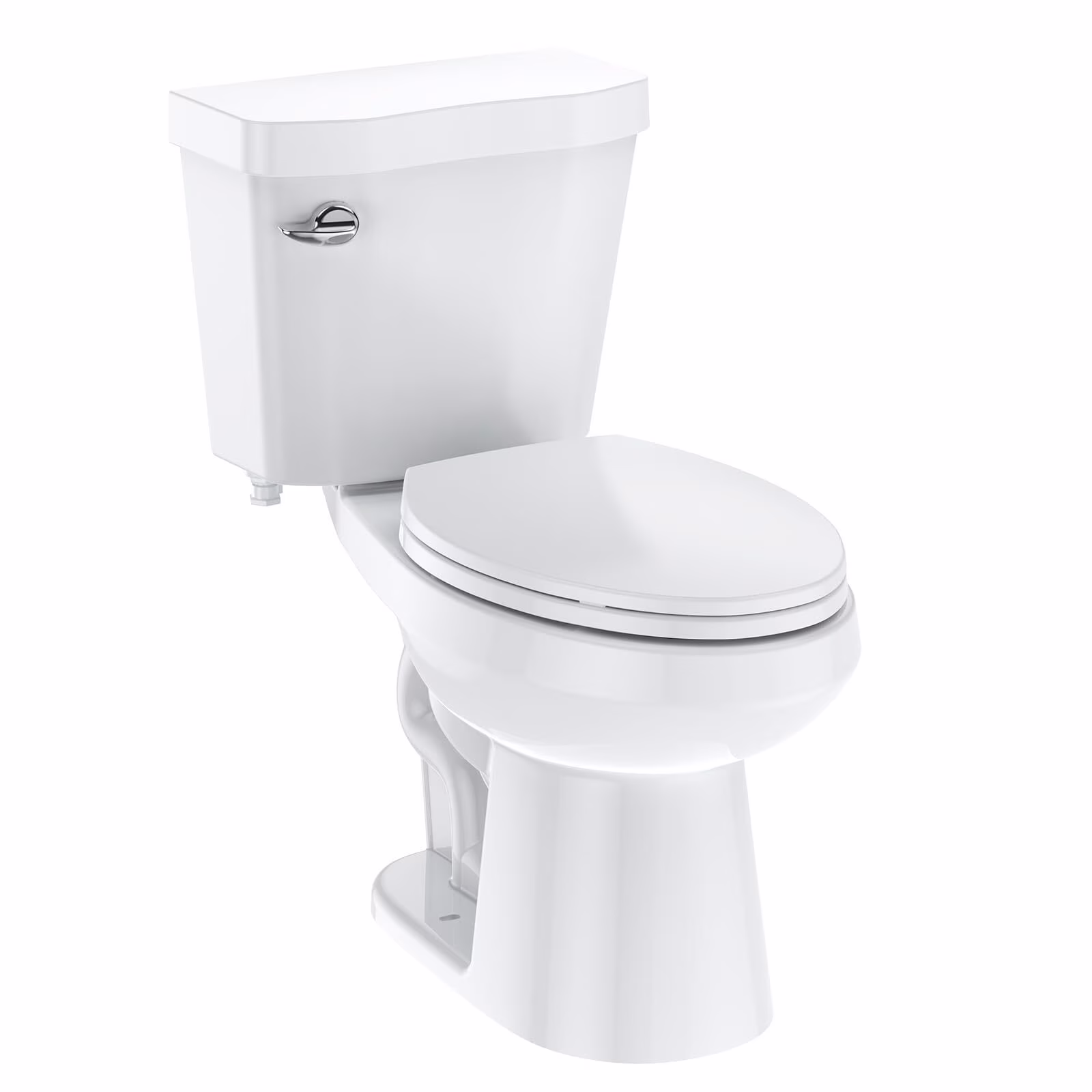 Two-Piece Elongated 1.28 GPF Siphonic Flush Toilet with Soft Close Seat, Universal Height ADA Cotton White (Toilet Seat Included)(Elongated+19")