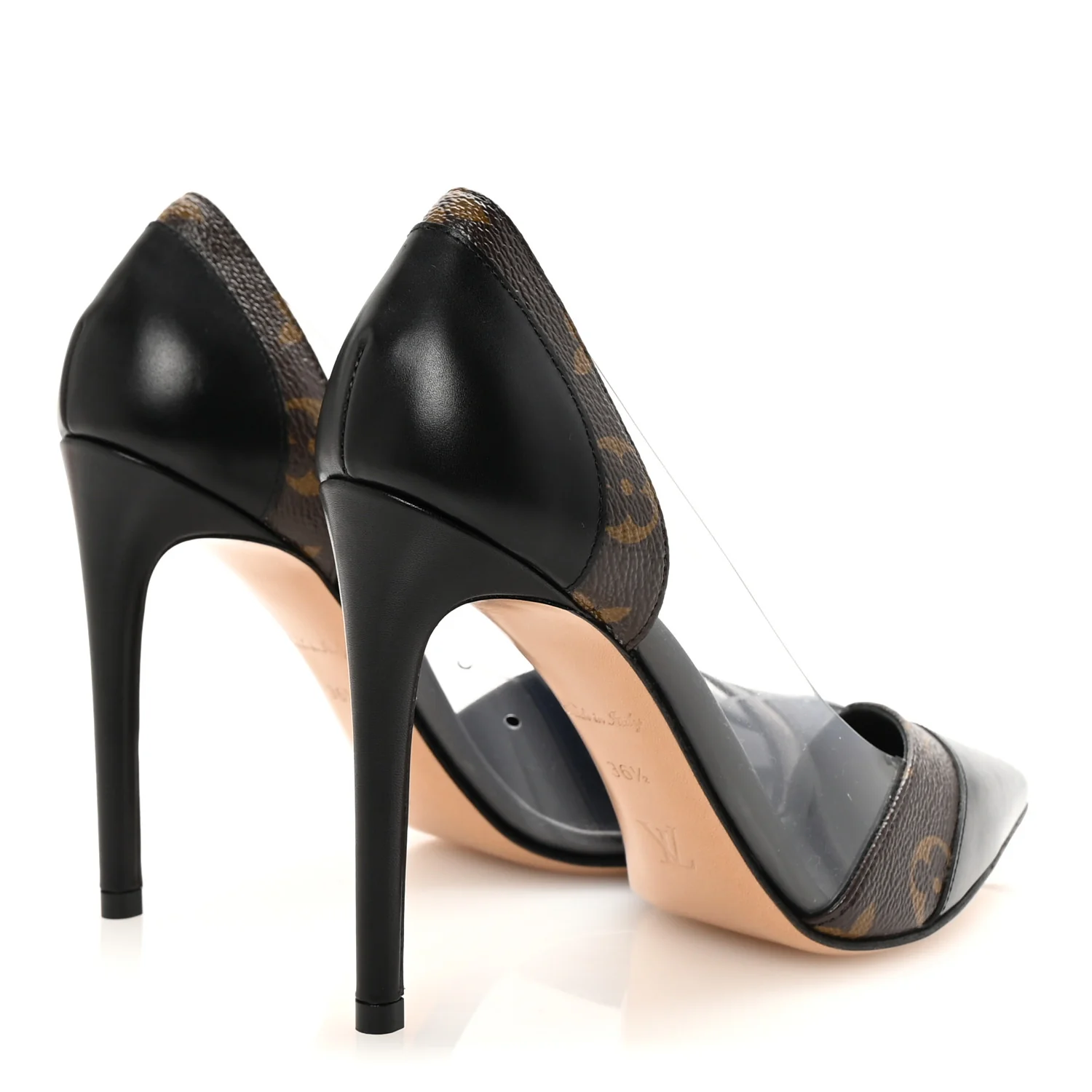 Monogram PVC Call Back Pumps 36.5 Black