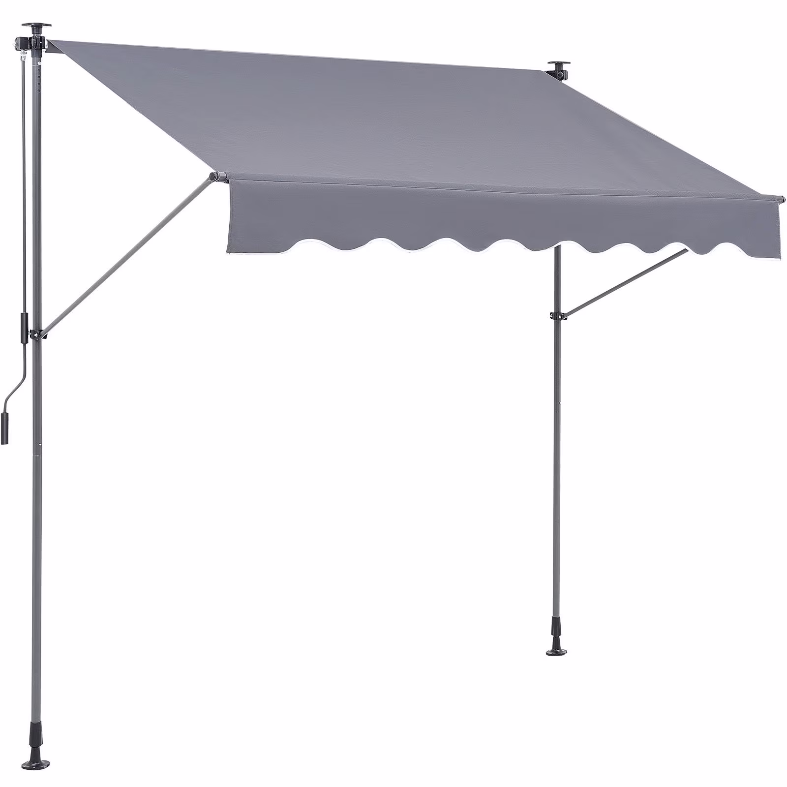 VEVOR Manual Retractable Awning, 78 Outdoor Retractable Patio Awning Sunshade Shelter, Adjustable Patio Door Window Awning Canopy with 39 Sun Shade Curtain for Backyard, Garden, Balcony