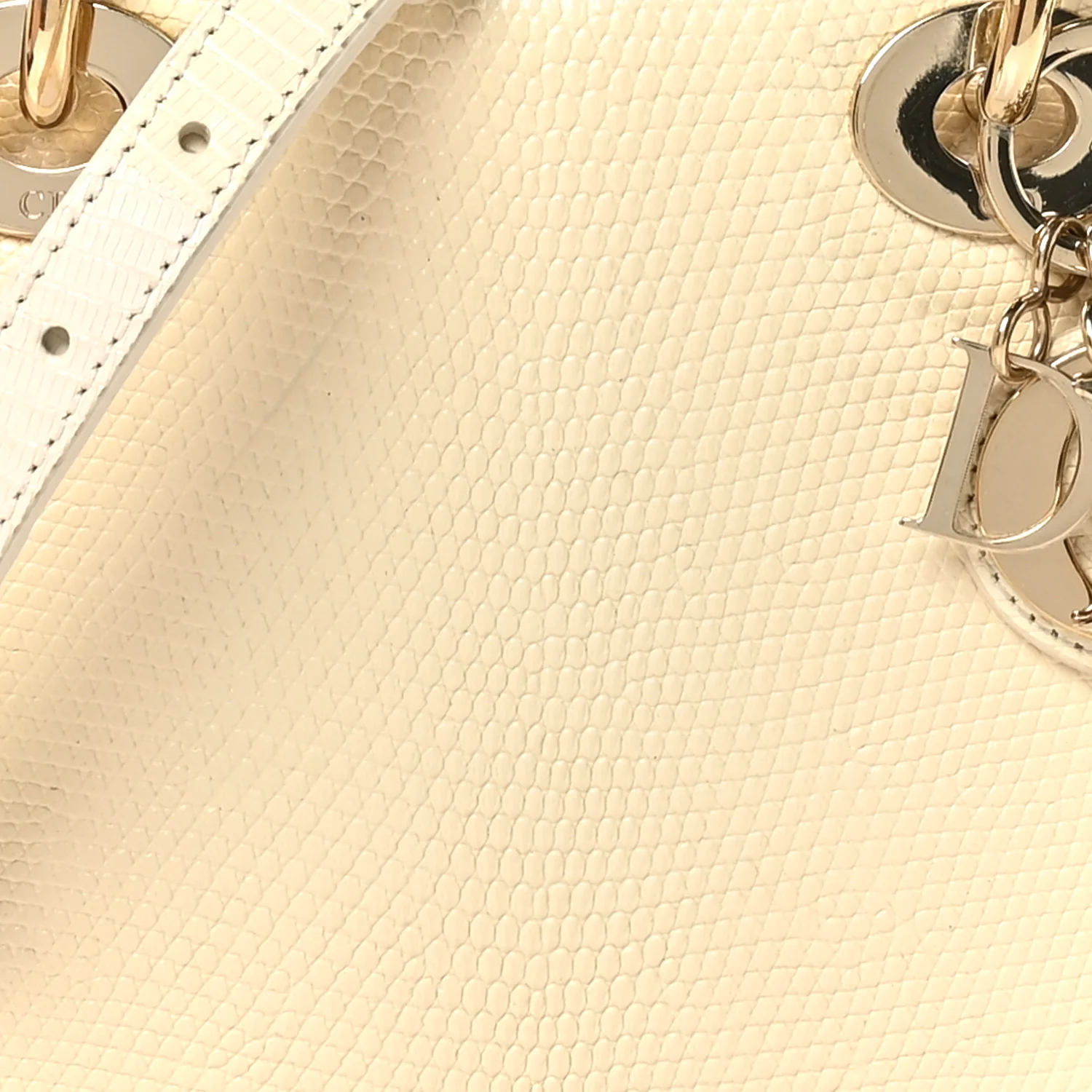 Lizard Mini Lady Dior White