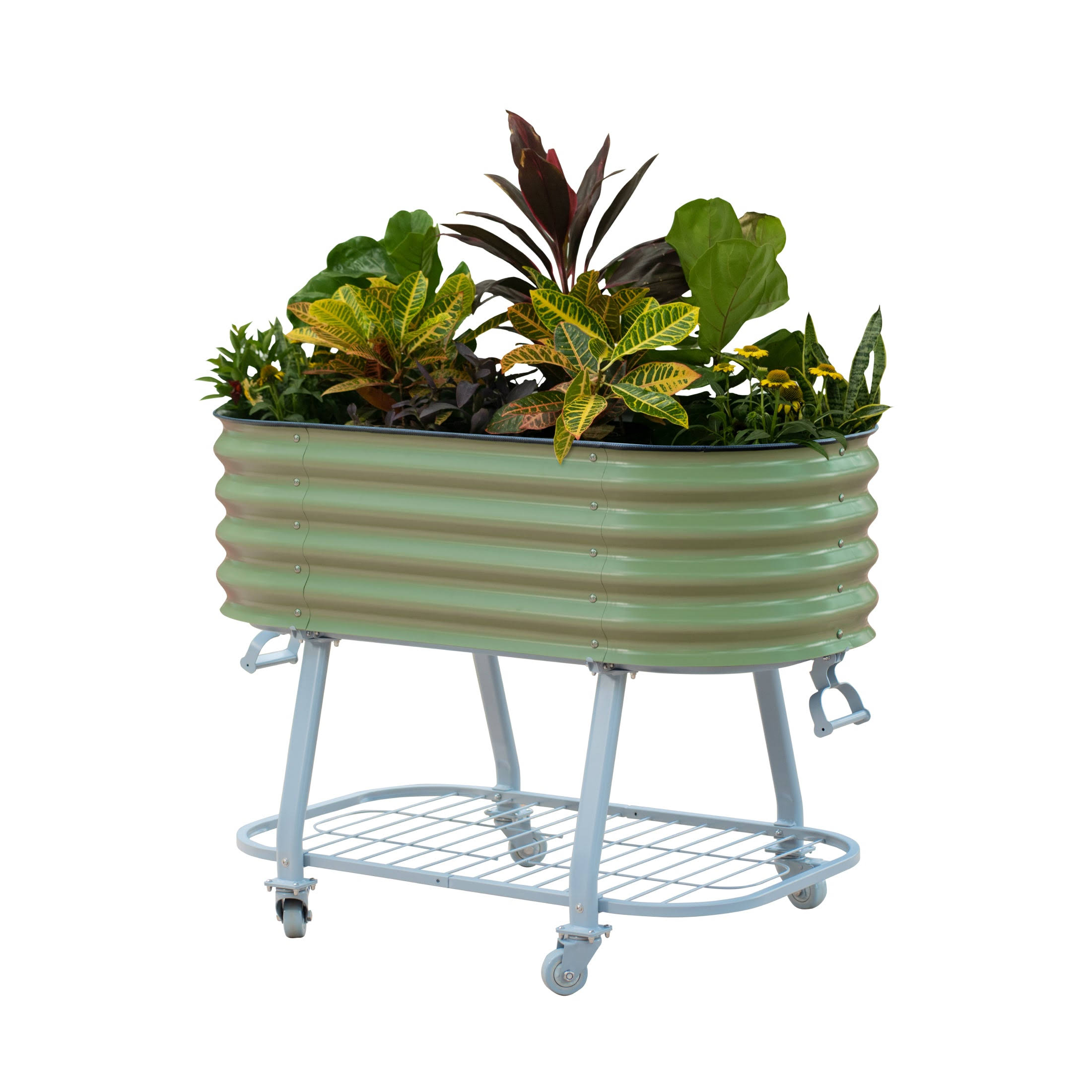 Elevated Rolling Garden Bed | Vego Garden, Olive Green / 2 x 4 ft / G2