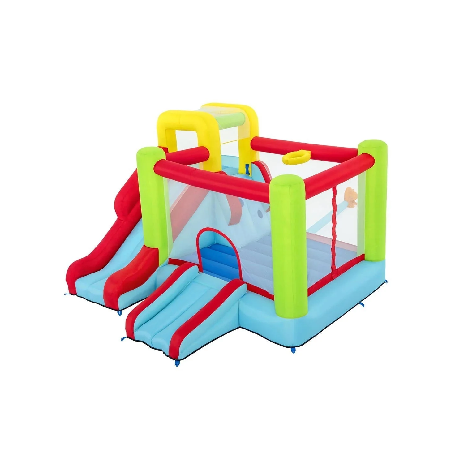 Parc gonflable Up, In and Over Wonder Hoops de 3 m avec panier de basket et toboggan. 126