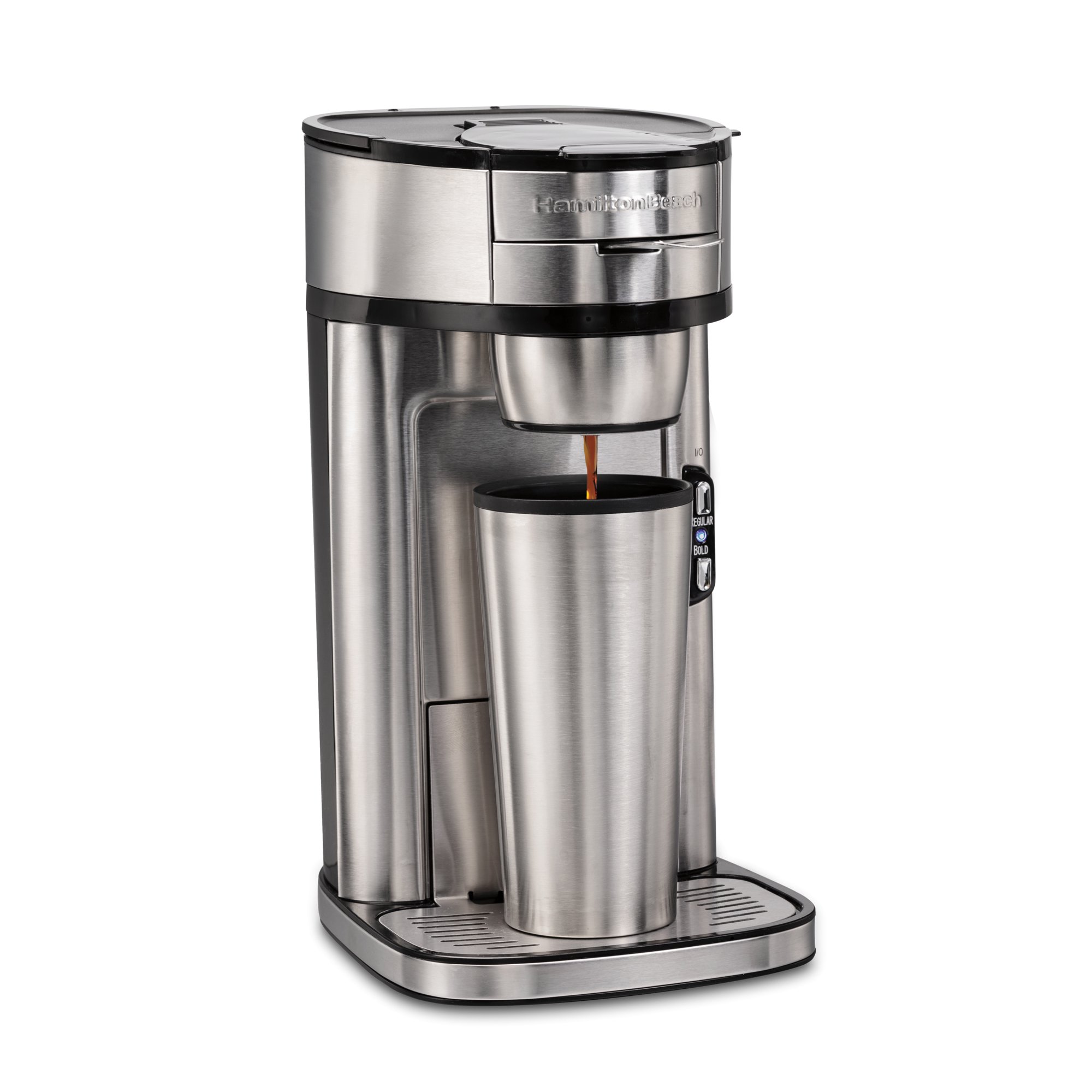 Cafetière individuelle Hamilton Beach The Scoop, 414 ml (14 oz), acier inoxydable, modèle 47550