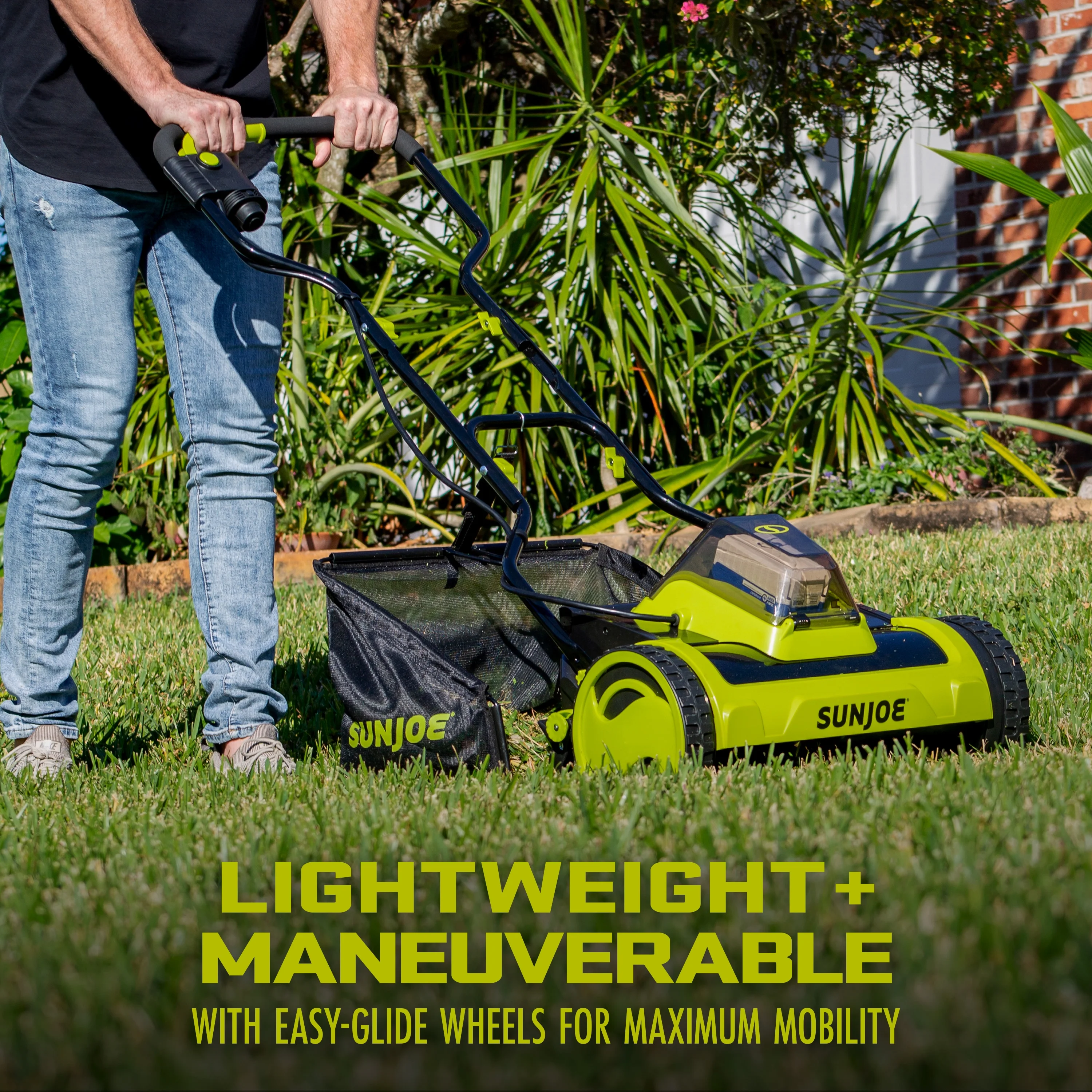 24V Cordless 15-inch Push Reel Lawn Mower, 4-Position, 4.0-Ah Battery Charger(4 Amps) - Image 7