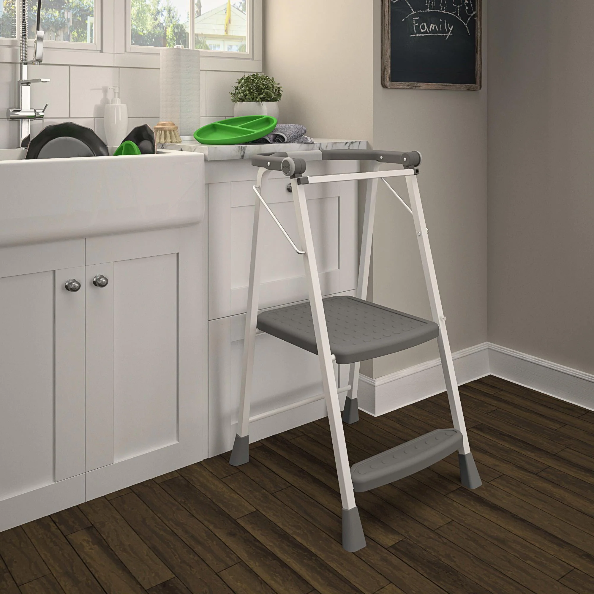 COSCO 2 - Step Kitchen Steppera? Adult Folding Step Stool, Kids Folding Helper (Steel/Resin)