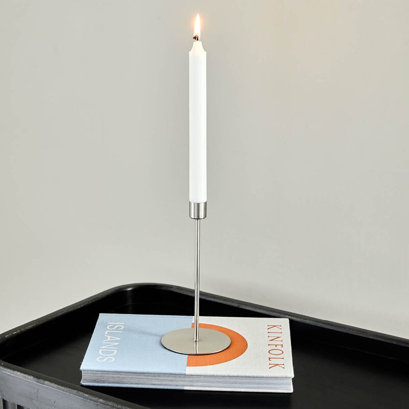 Anit lysestake 9,5x20 cm sølvfinish