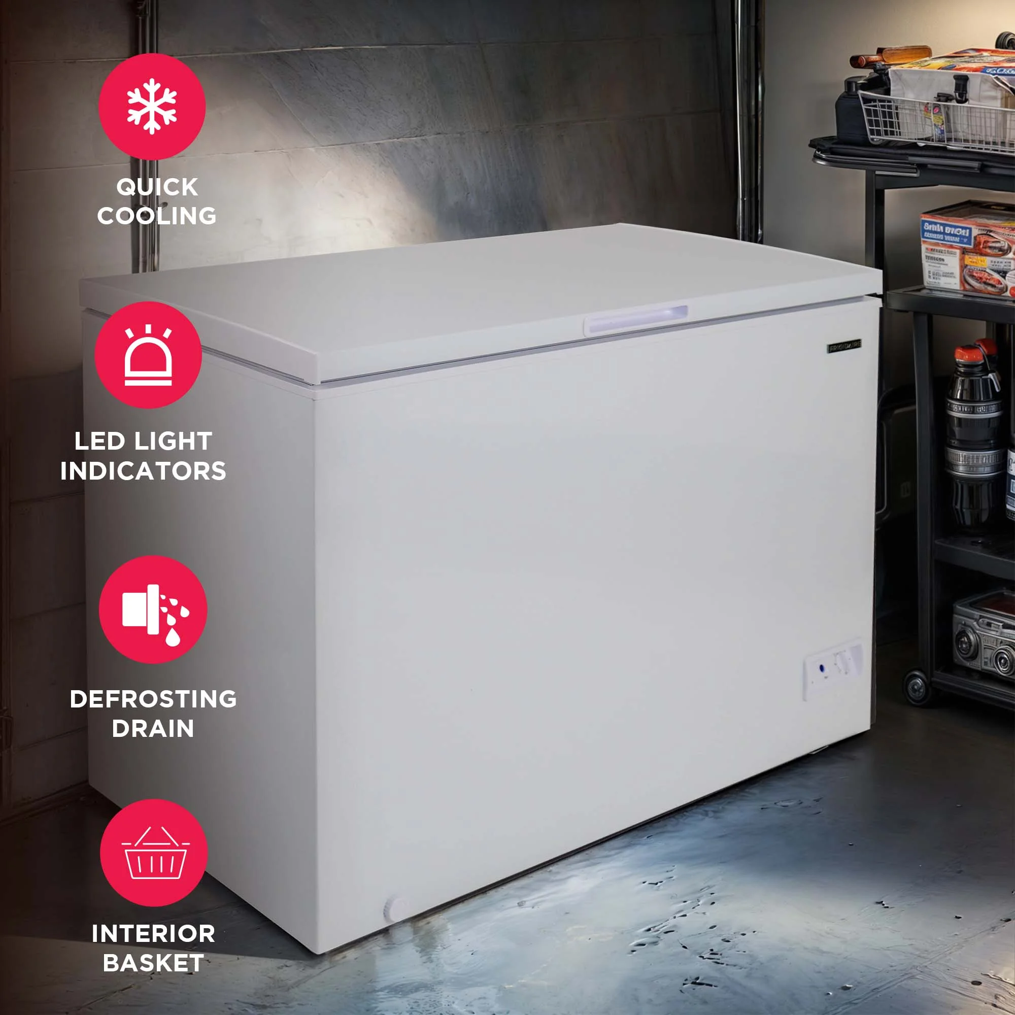 10.3 Cu. ft. Chest Freezer, Garage Ready, EFRF1005, White - Image 4