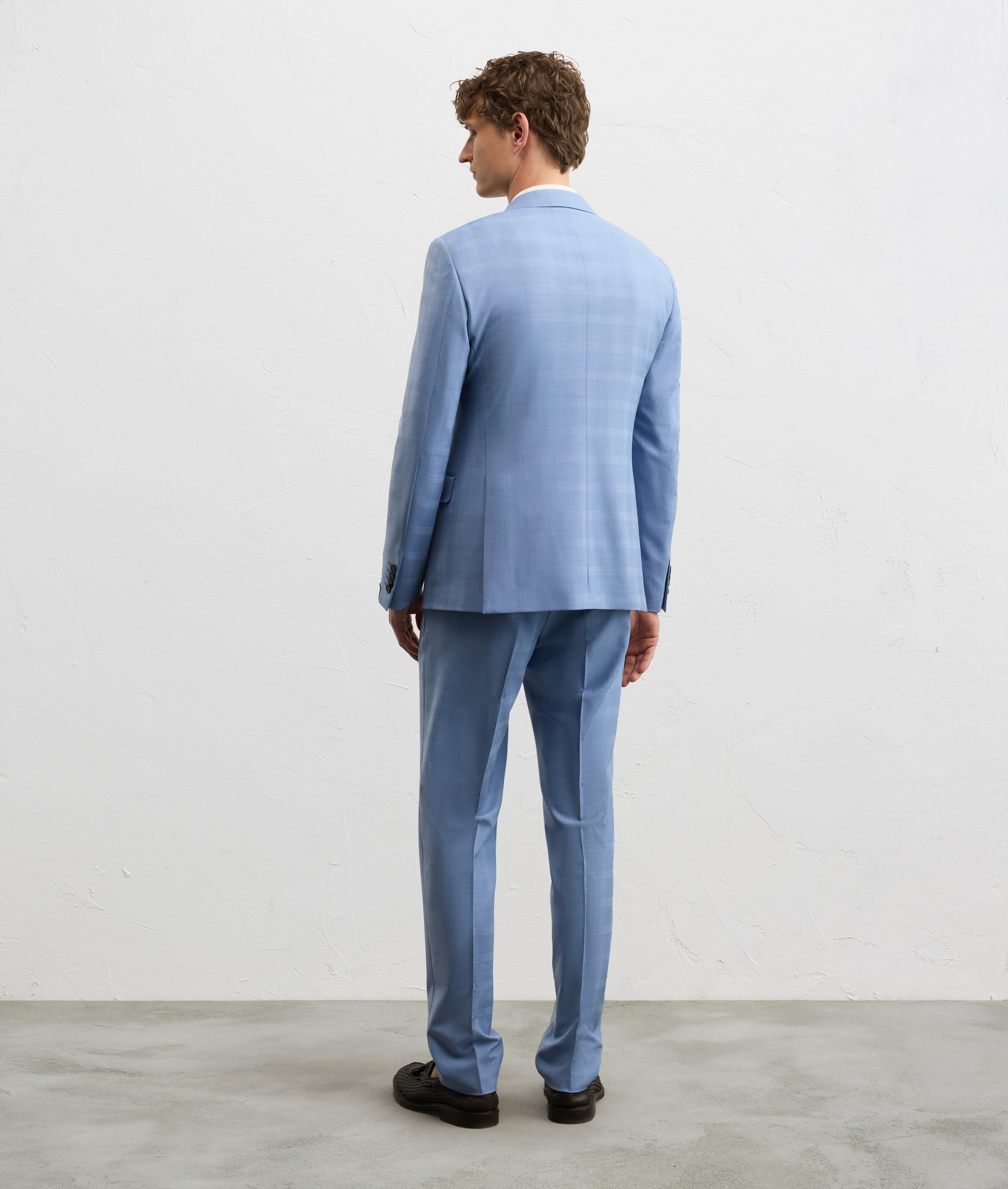 LIGHT BLUE WOOL POLYESTER AND ELASTANE KEY LINE DRESS