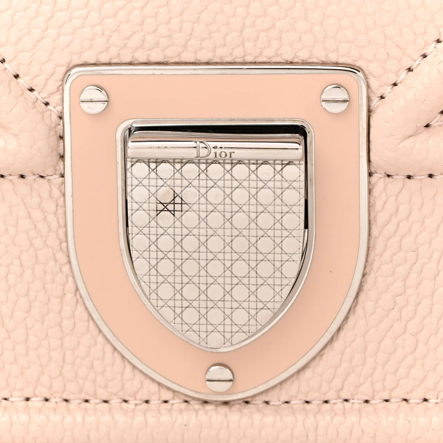 Grained Calfskin Medium Diorama Flap Bag Nude