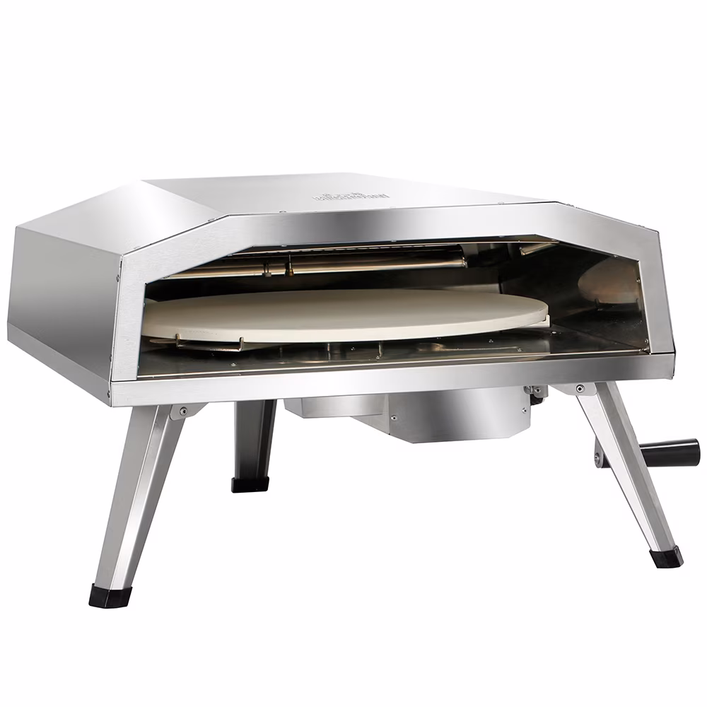 Propane Pizza Oven 16in. Outdoor Gas Pizza Oven Stainless Steel, W/Rotating Pizza Stone