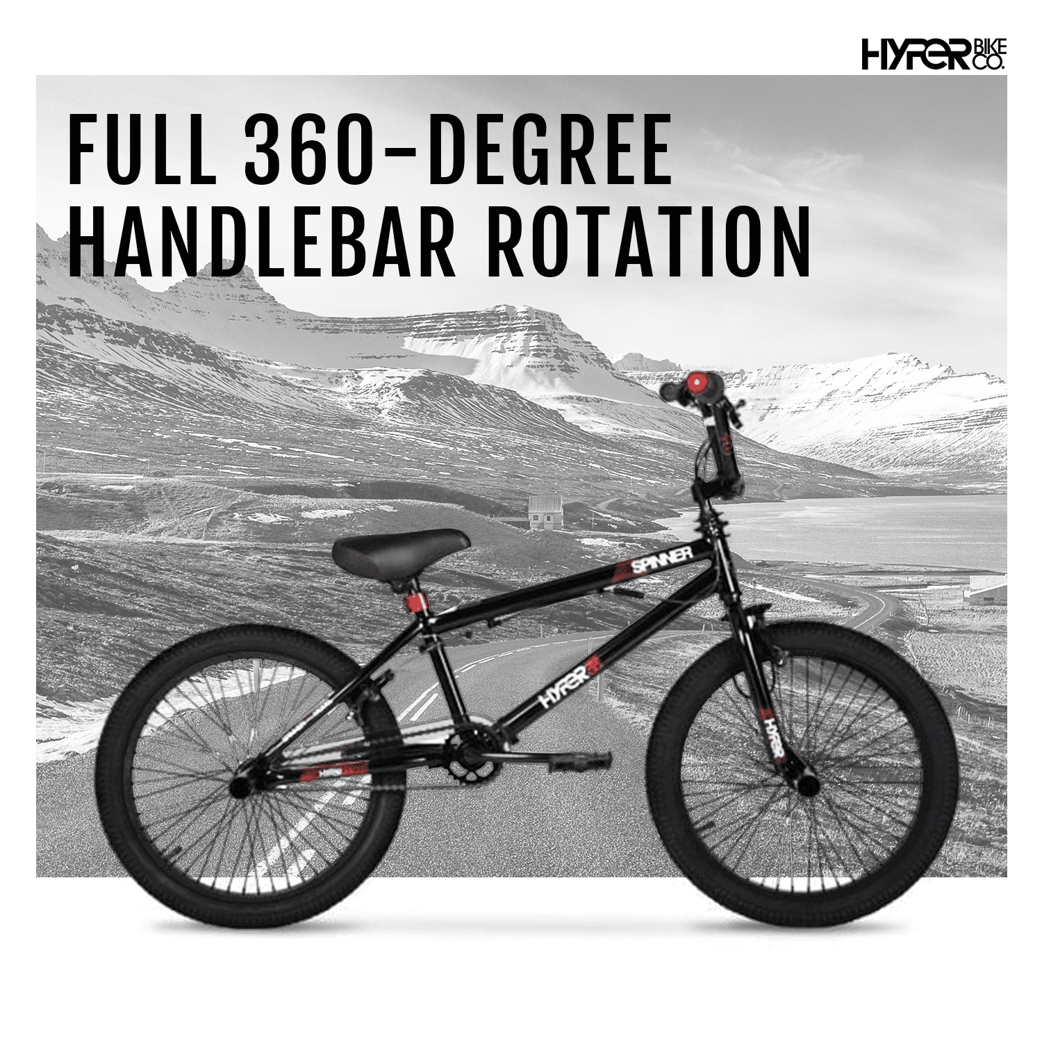Bicycle 20 In. Boys Spinner BMX Bike. Kids. Black