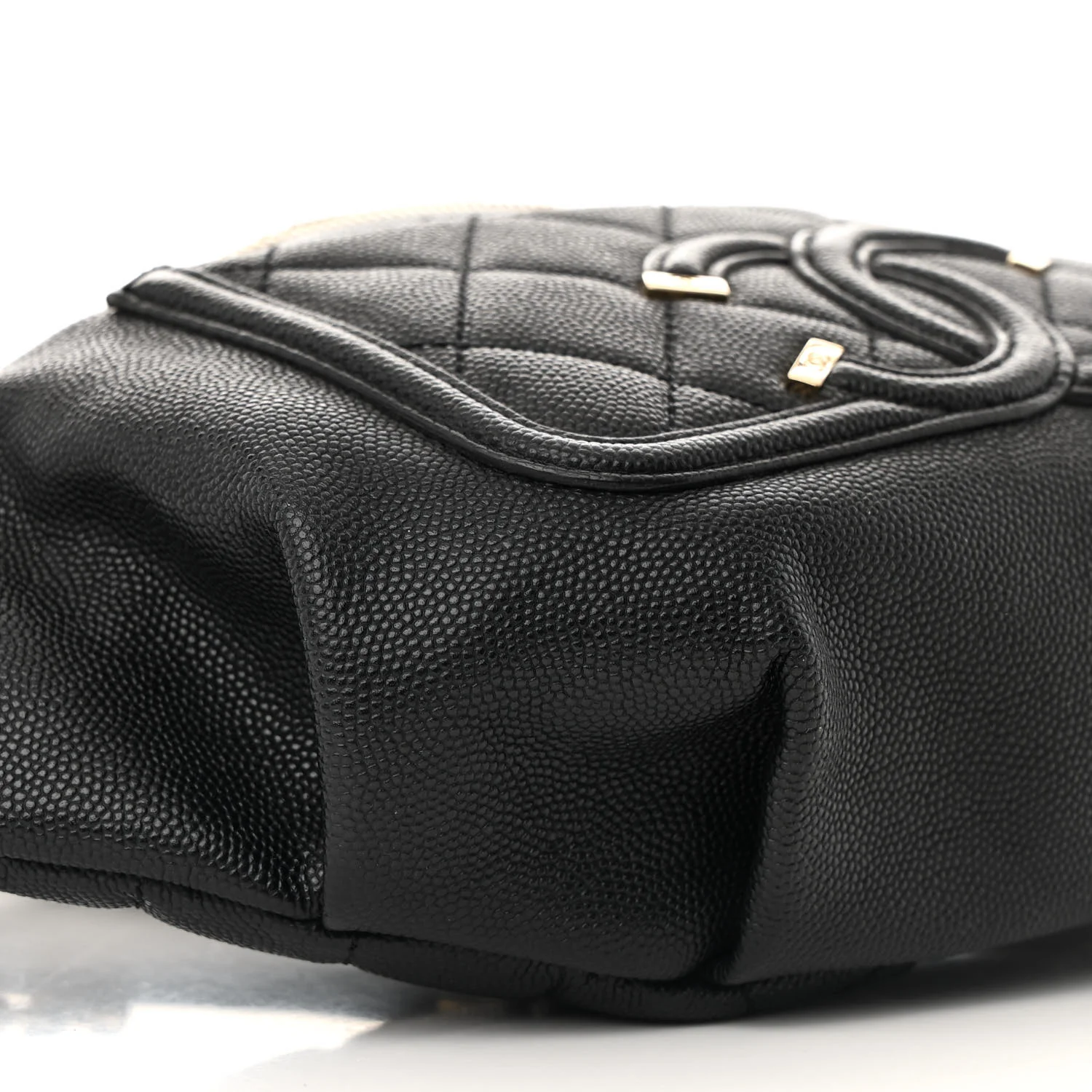 Caviar Quilted Filigree Waist Bag Black
