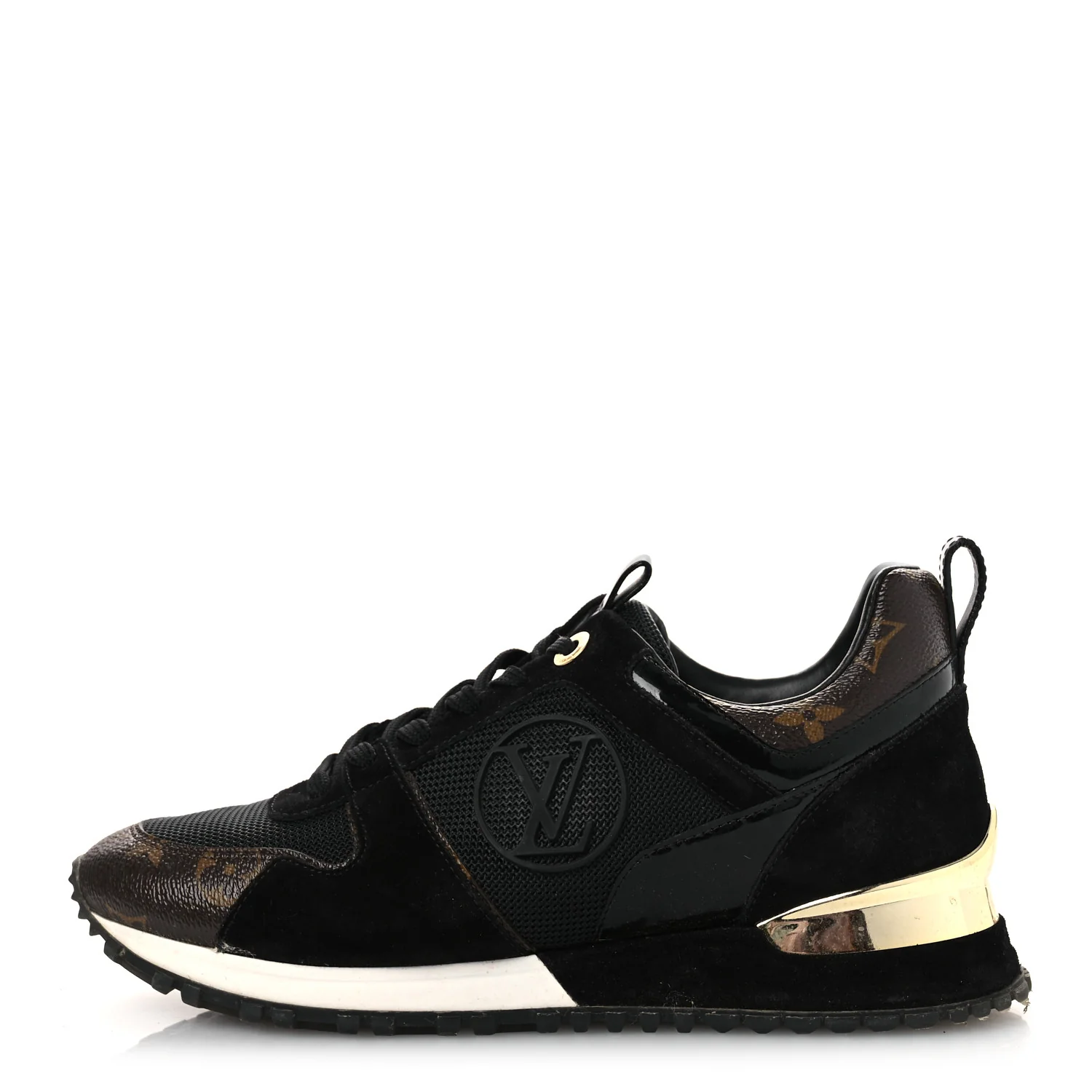 Suede Monogram Run Away Sneakers 36.5 Black