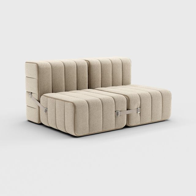 Curt-Set 4 - e.g. Flexibele 2-zitter - Jet - 9110 (Grijs   Beige)