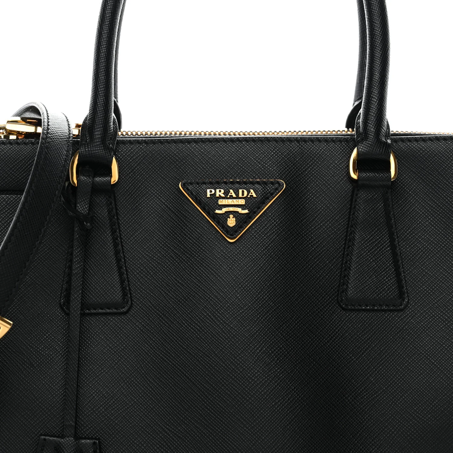 Saffiano Small Galleria Double Zip Tote Black