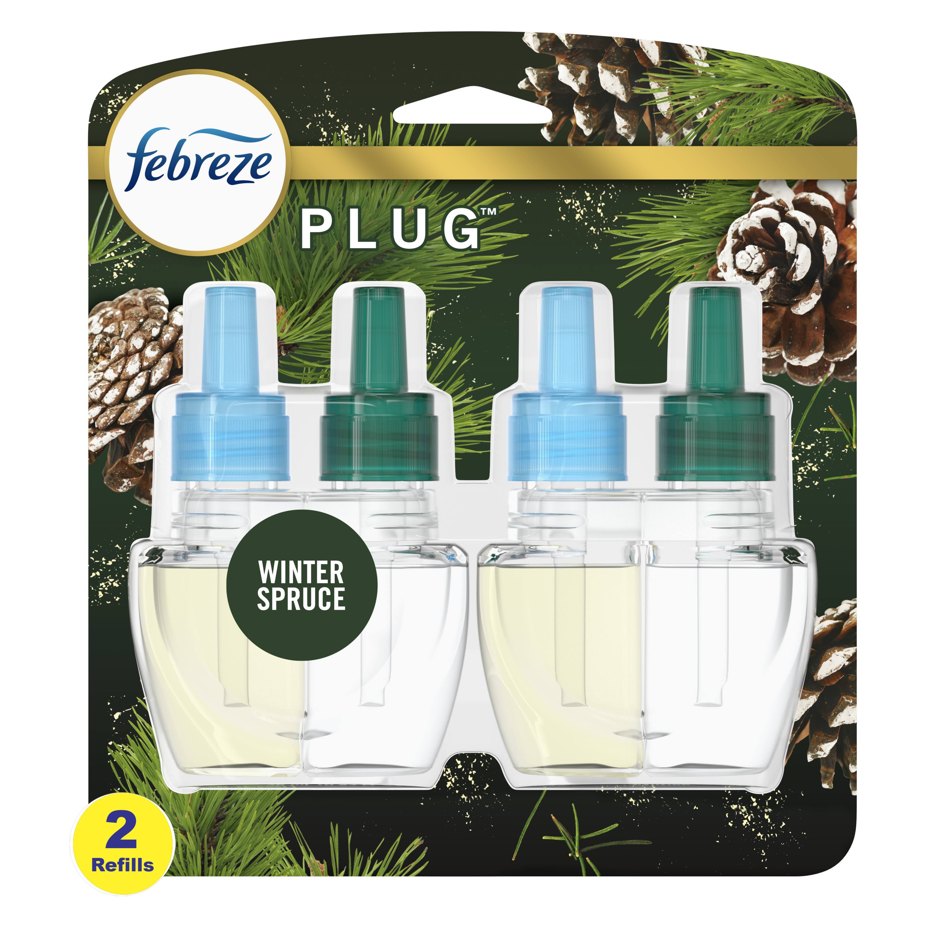 Febreze Odor-Eliminating Fade Defy Plug Air Freshener - Winter Spruce 2 ct