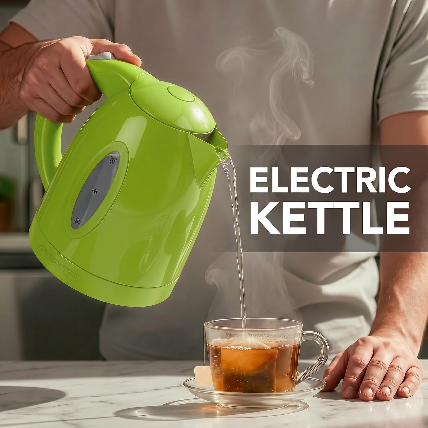OVENTE 1.7L Electric Tea Kettle, 1100W BPA-Free Water Boiler, Green KP72G