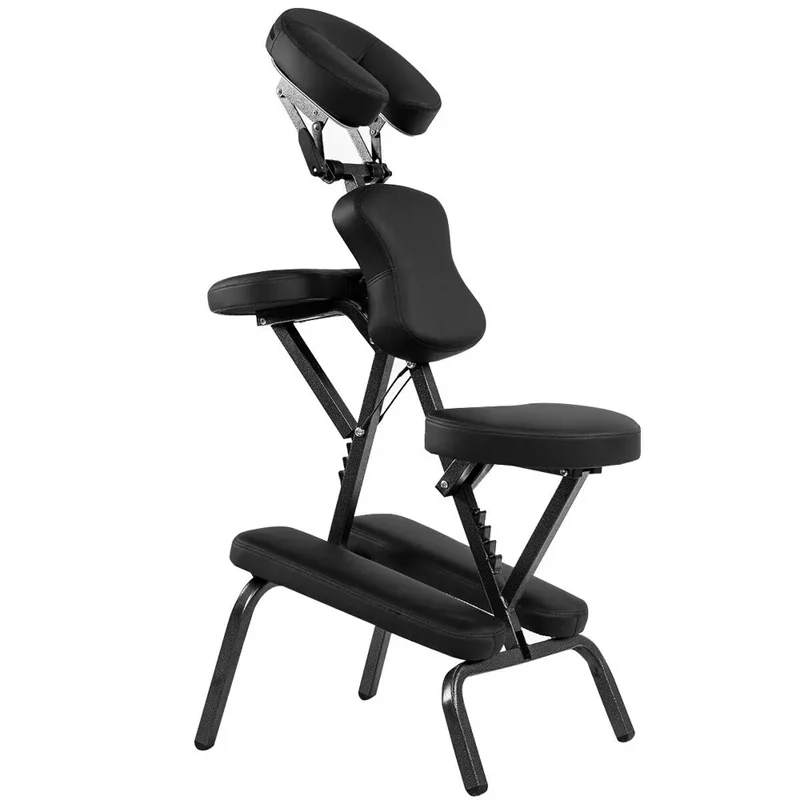 Portable Lightweight Massage Chair, PU Leather Tattoo Spa Chair with Thickened Sponge & Carrying Bag, Folding Travel Chair for Massage Therapy