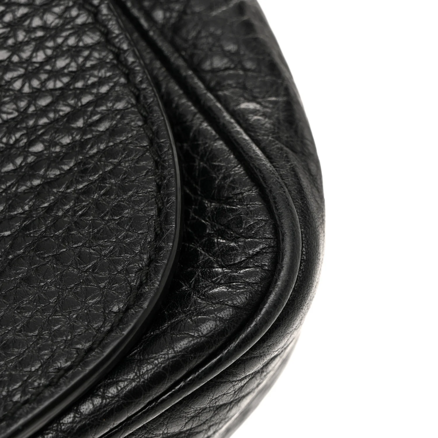Pebbled Calfskin Small Soho Flap Crossbody Black