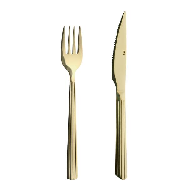 RAW bestikksett steak 8 deler champagnegull